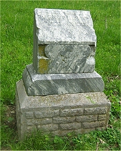 This monument seems to have replaced Forgy's original tombstone in the early 1900s. More information about the cemetery is provided below. Click for bigger photo.