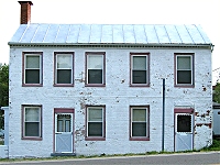 This building served many functions in Donnelsville over the years, some of which I borrowed for the play. Click for bigger photo.